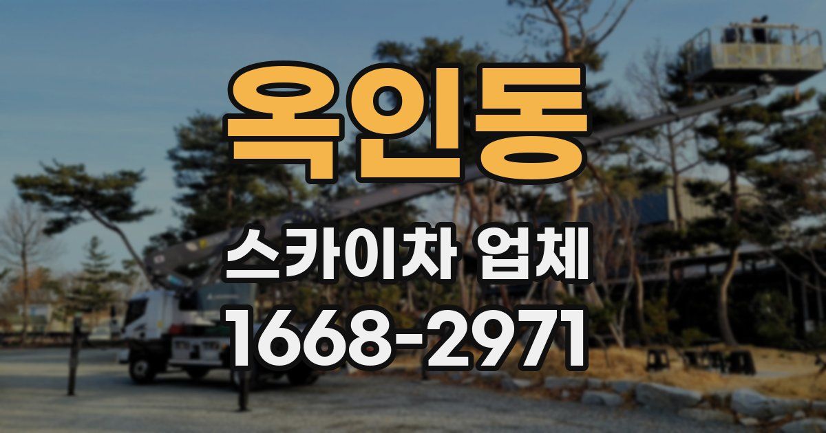 옥인동 스카이차 업체