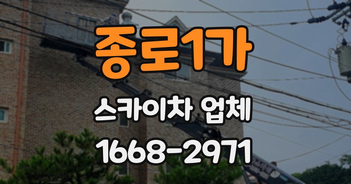 종로1가 스카이차 업체