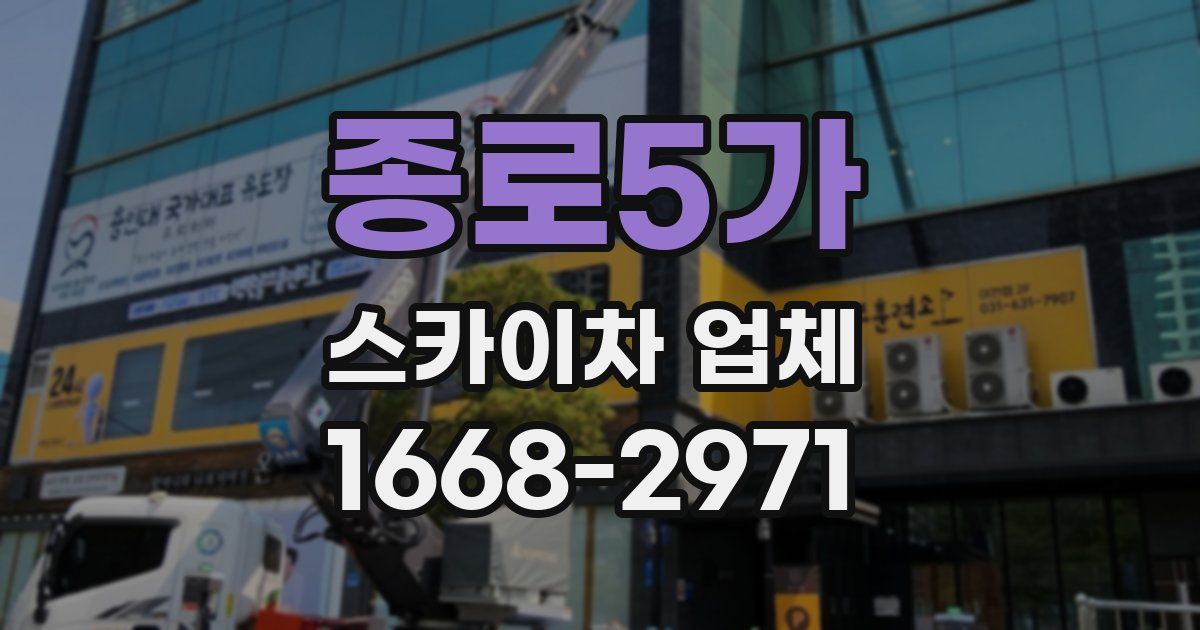 종로5가 스카이차 업체