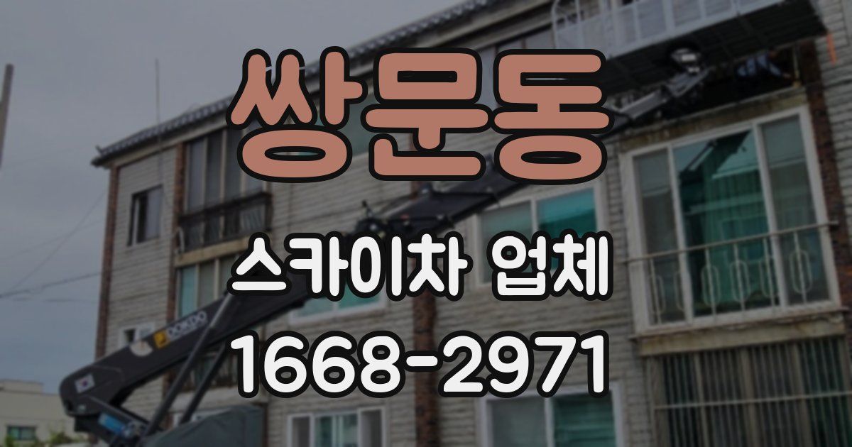 쌍문동 스카이차 업체