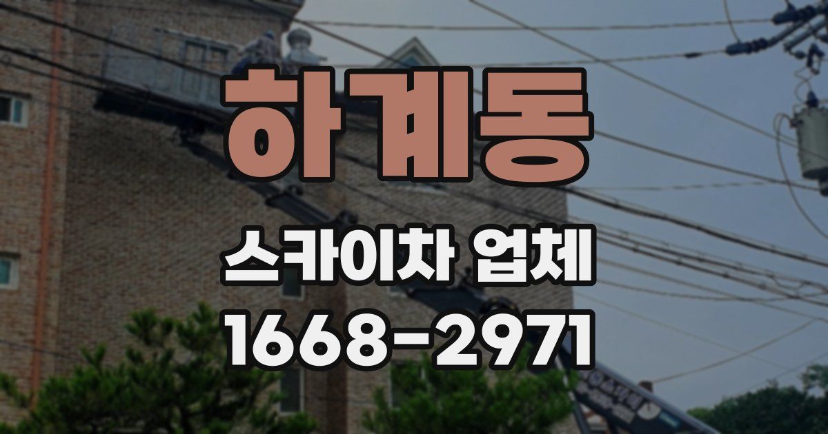 하계동 스카이차 업체