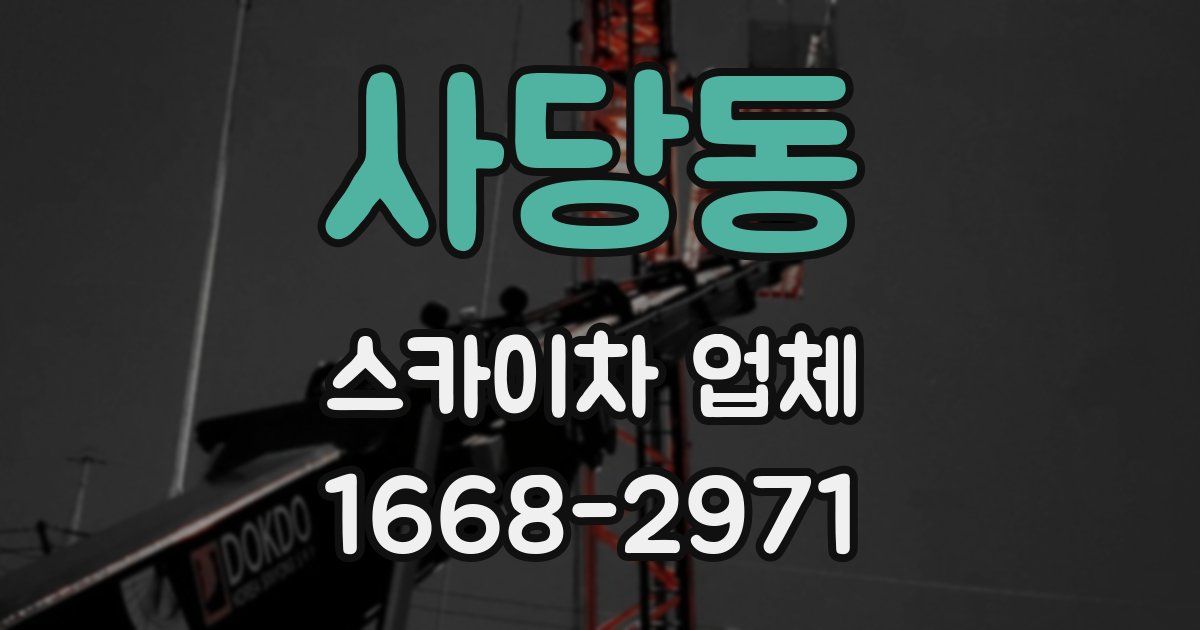 사당동 스카이차 업체