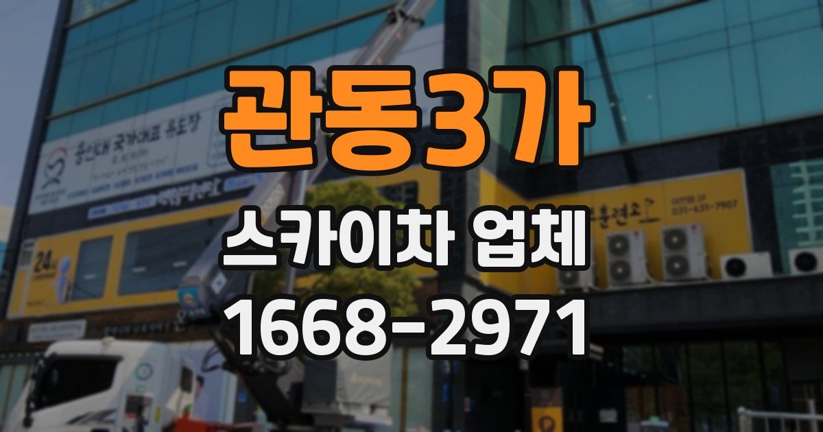 관동3가 스카이차 업체