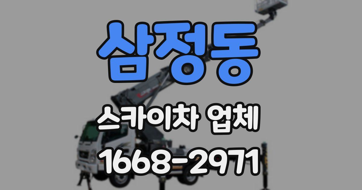 삼정동 스카이차 업체