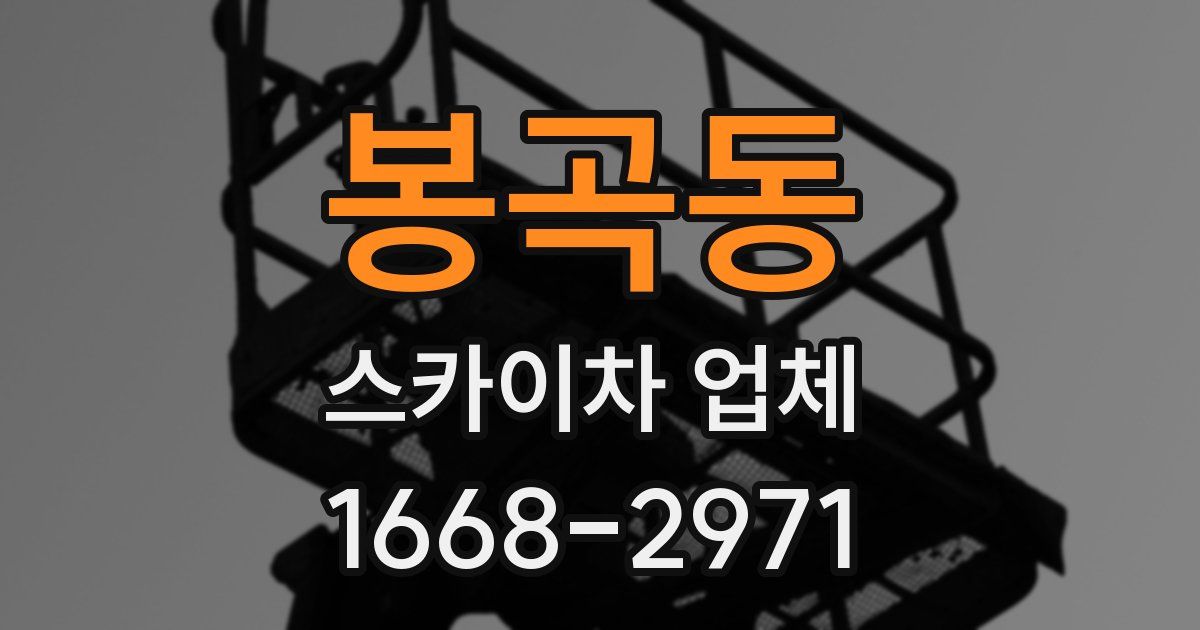 봉곡동 스카이차 업체