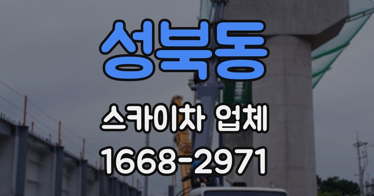 성북동 스카이차 업체