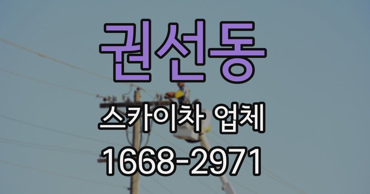 권선동 스카이차 업체