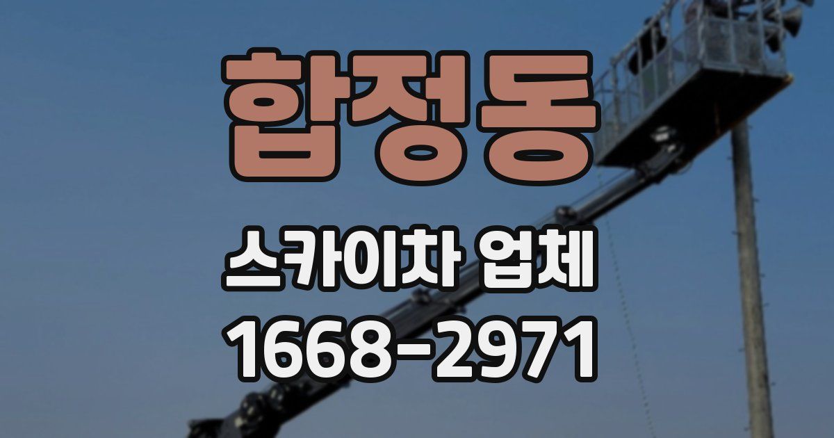 합정동 스카이차 업체