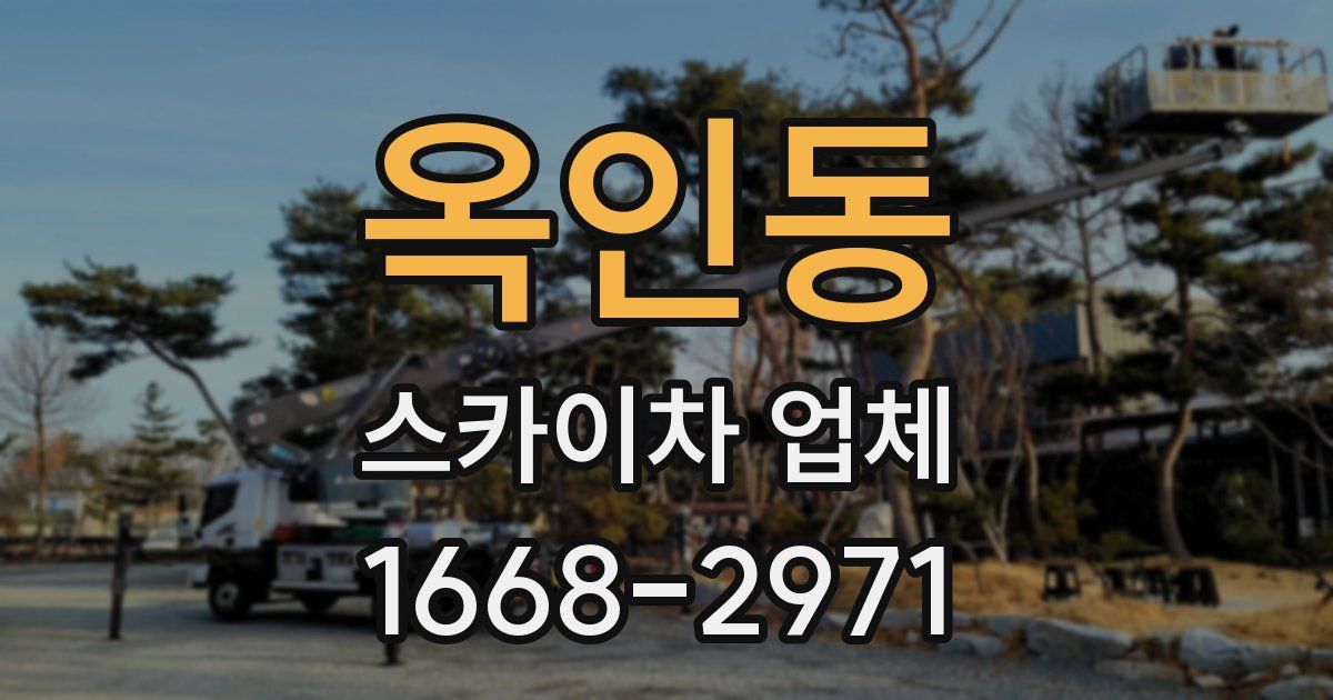 옥인동 스카이차 업체
