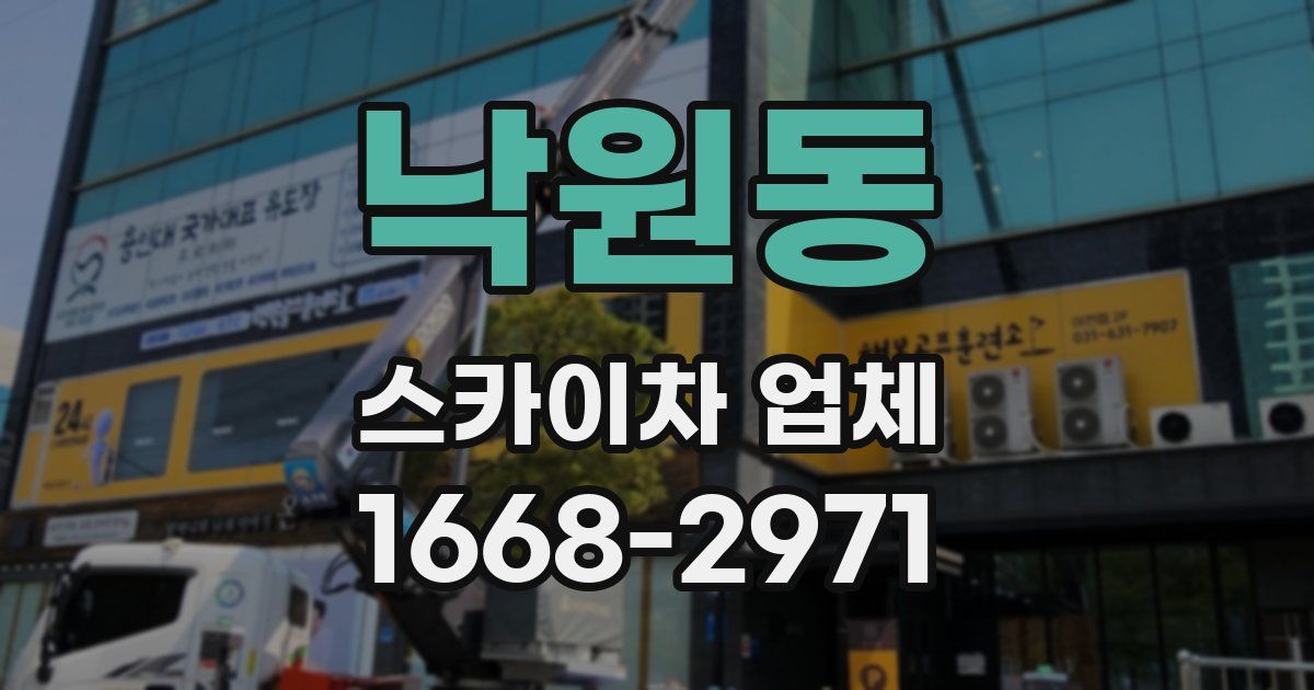 낙원동 스카이차 업체