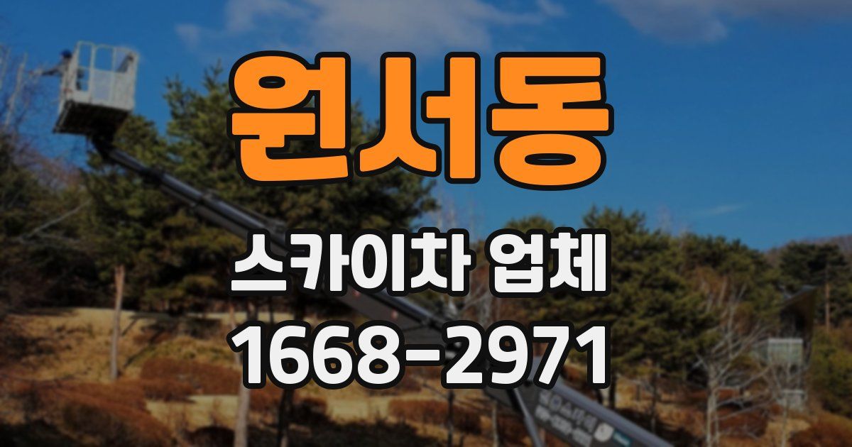 원서동 스카이차 업체