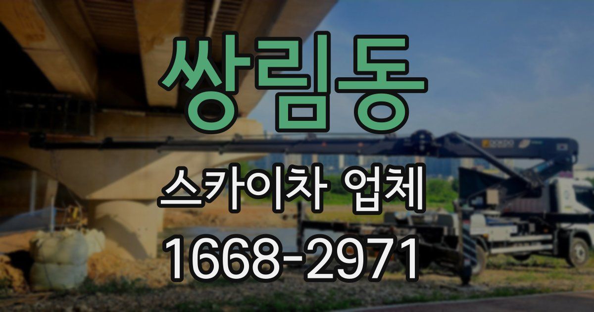 쌍림동 스카이차 업체