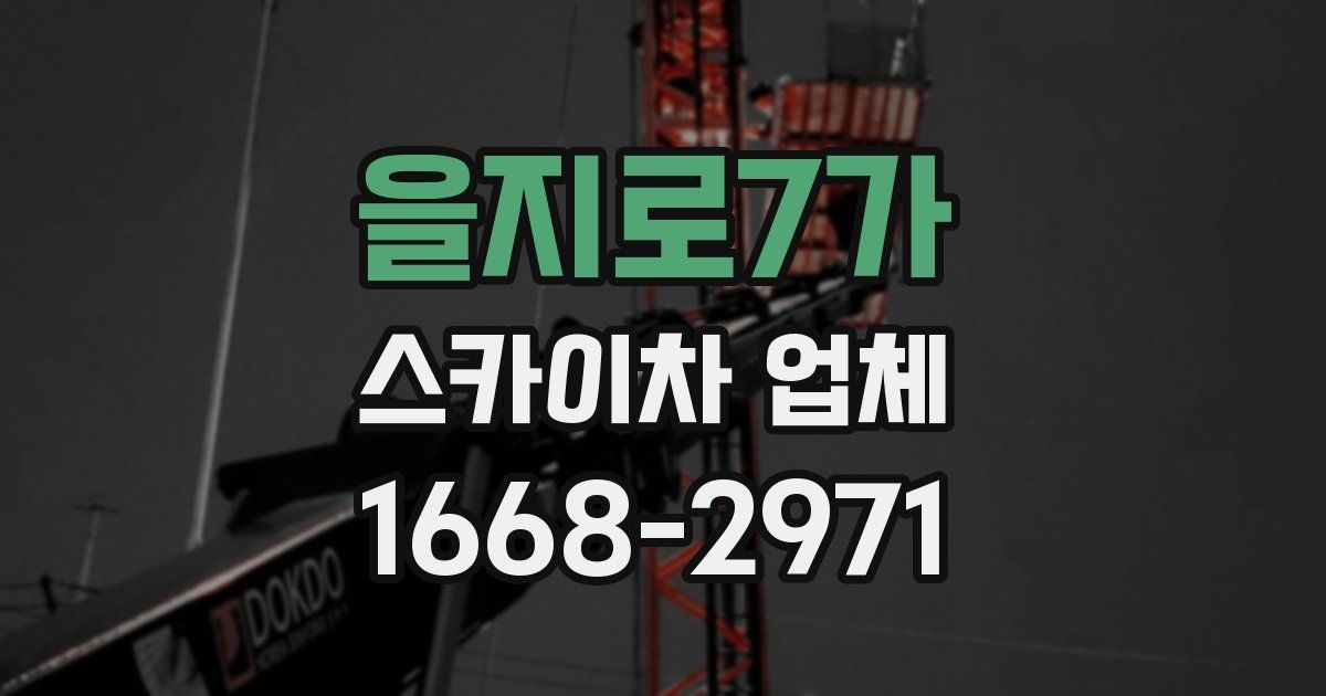 을지로7가 스카이차 업체