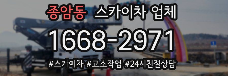 종암동 스카이차 업체
