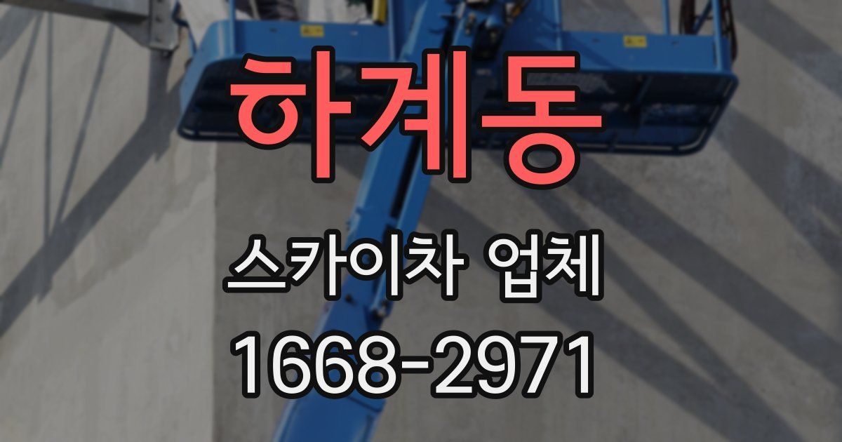 하계동 스카이차 업체