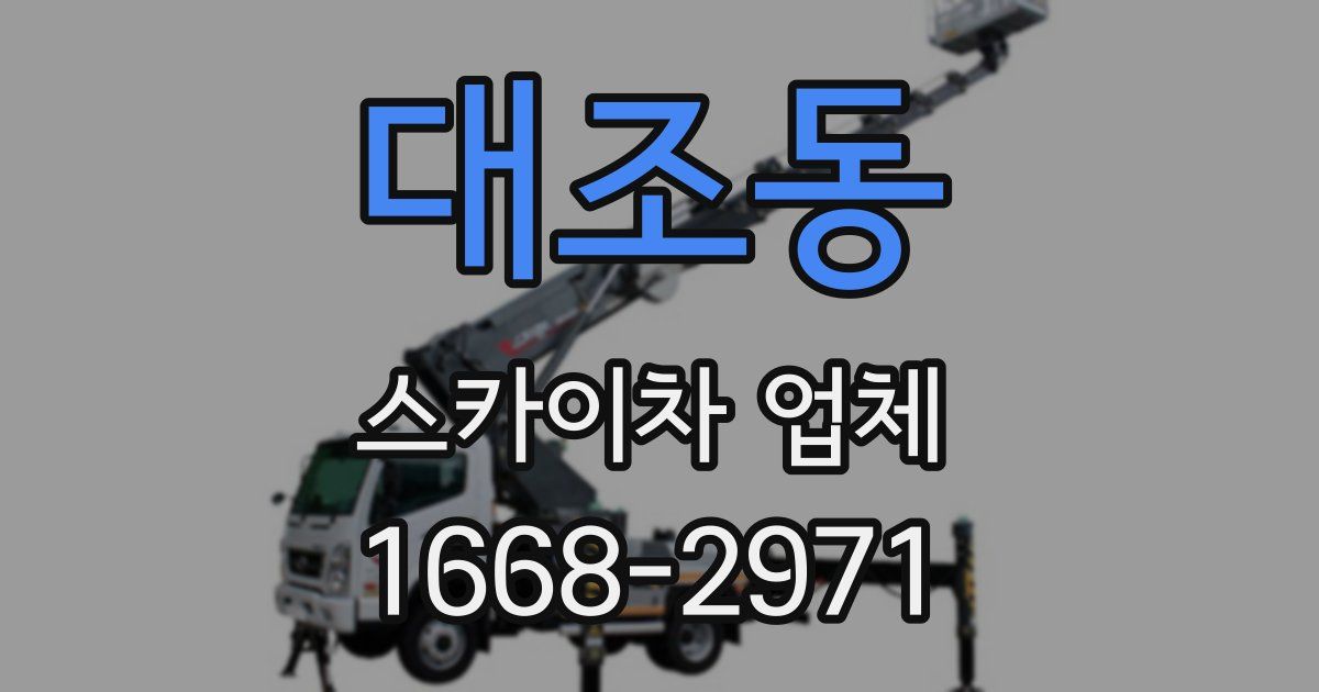 대조동 스카이차 업체