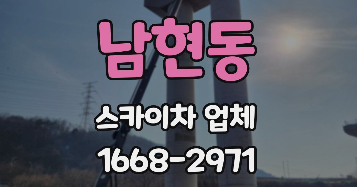 남현동 스카이차 업체