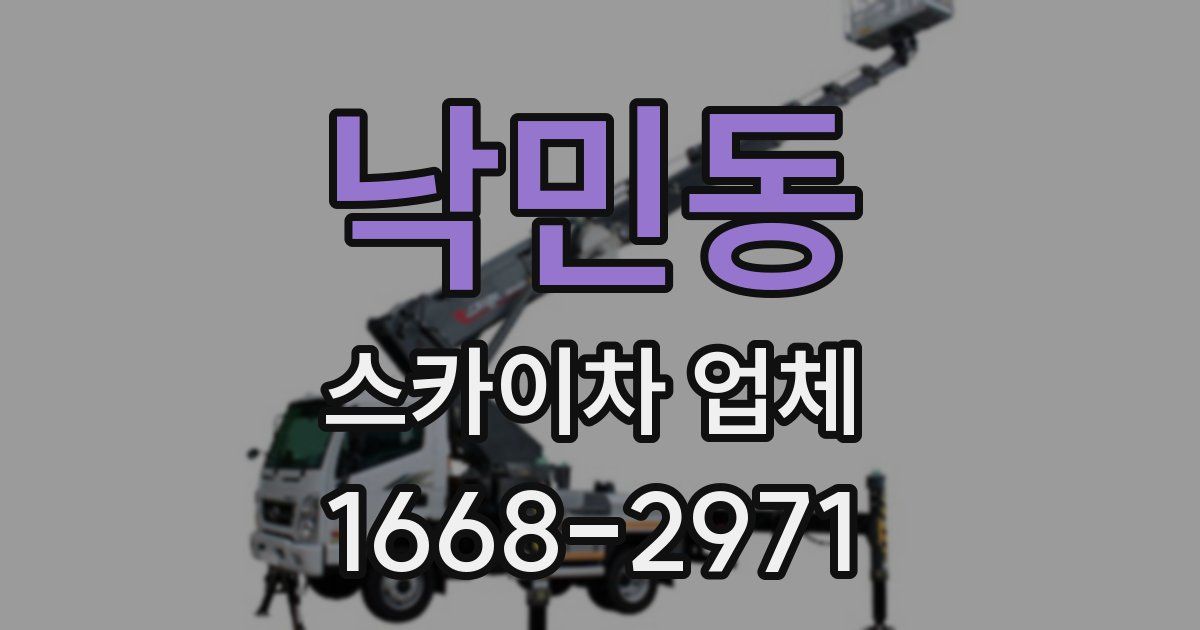 낙민동 스카이차 업체