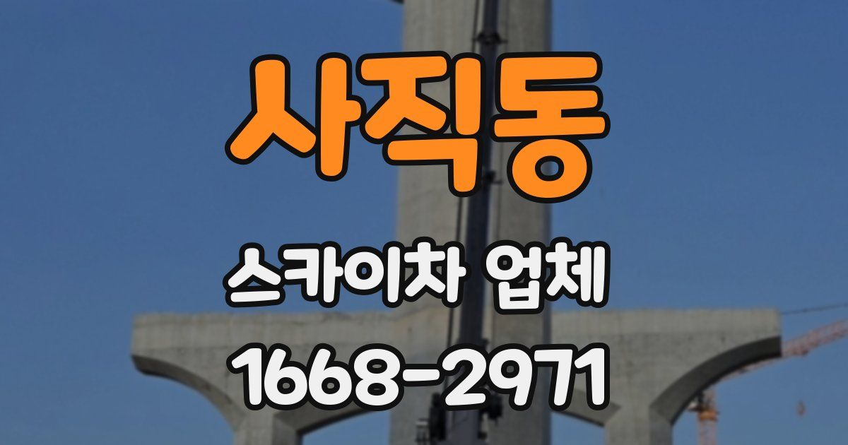 사직동 스카이차 업체