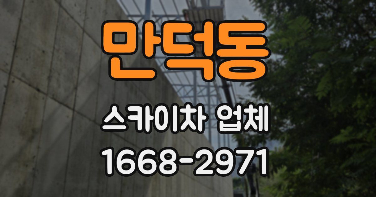만덕동 스카이차 업체