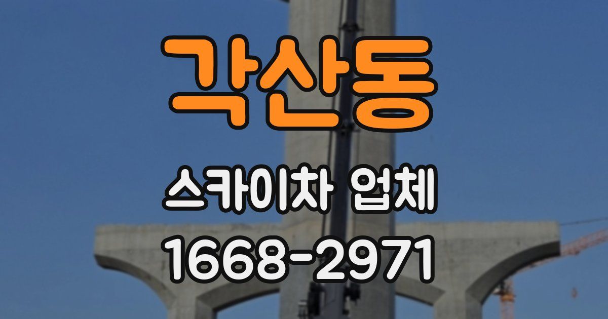 각산동 스카이차 업체