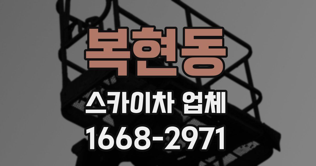 복현동 스카이차 업체
