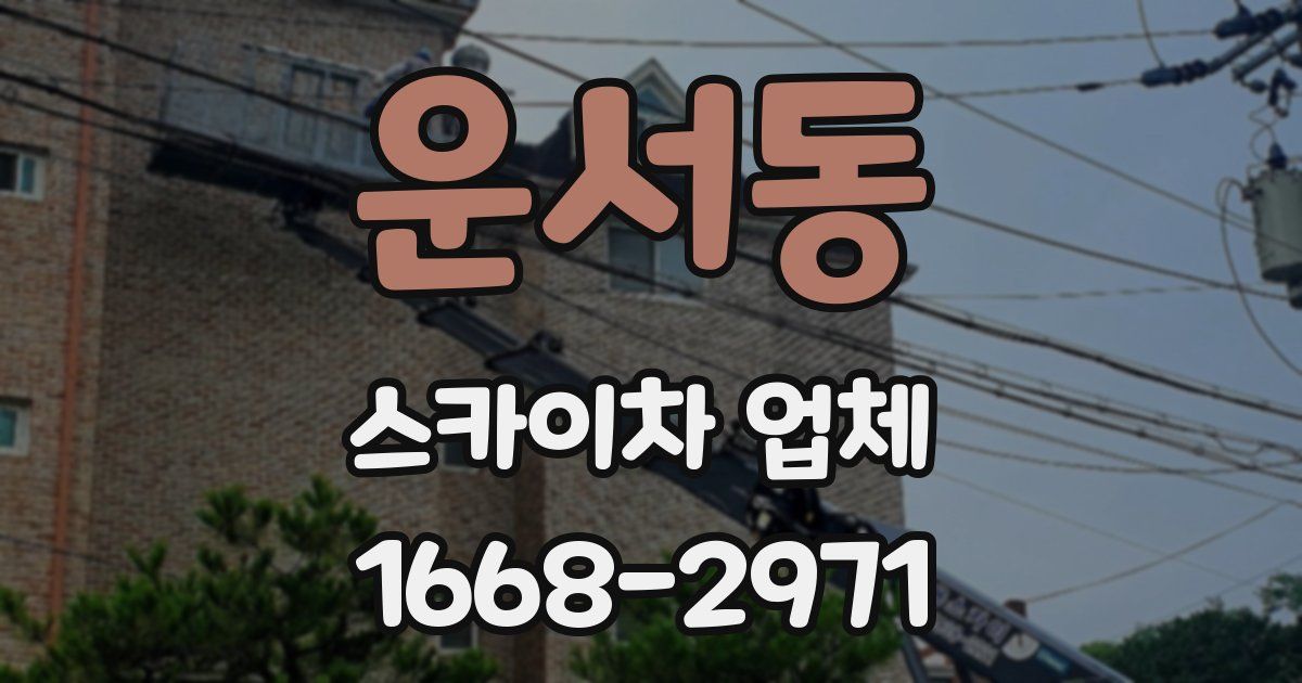 운서동 스카이차 업체