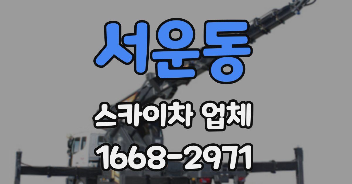 서운동 스카이차 업체