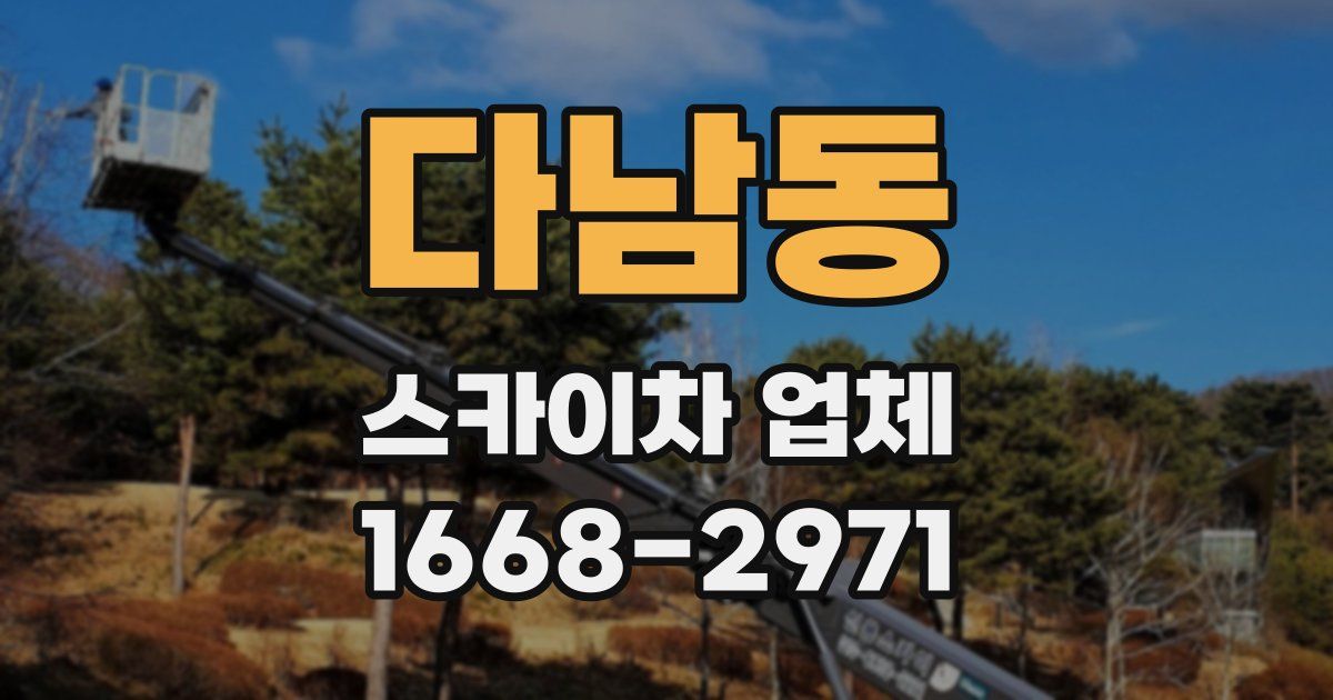 다남동 스카이차 업체