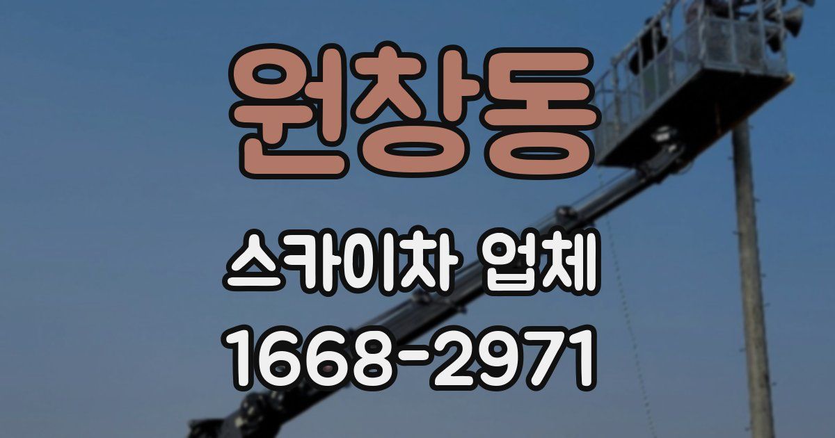 원창동 스카이차 업체