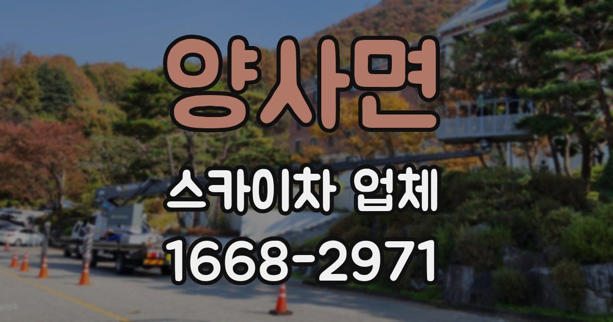 양사면 스카이차 업체