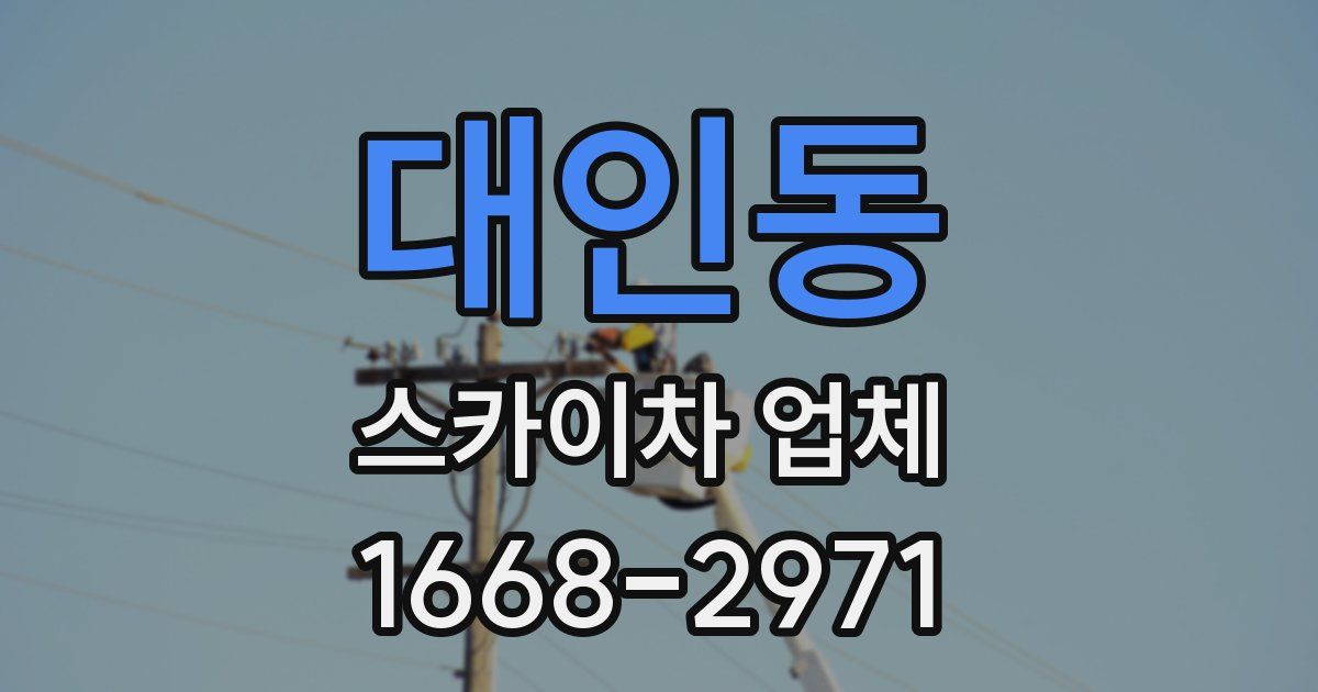 대인동 스카이차 업체