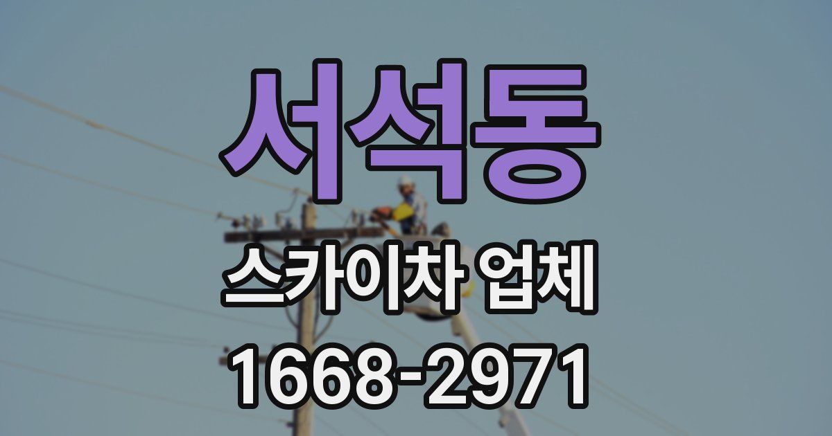 서석동 스카이차 업체