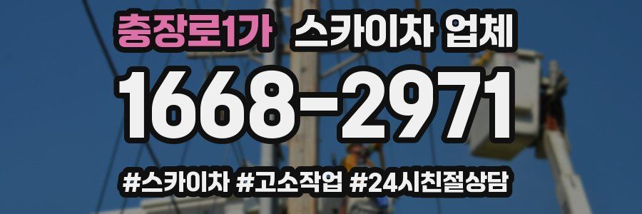 충장로1가 스카이차 업체