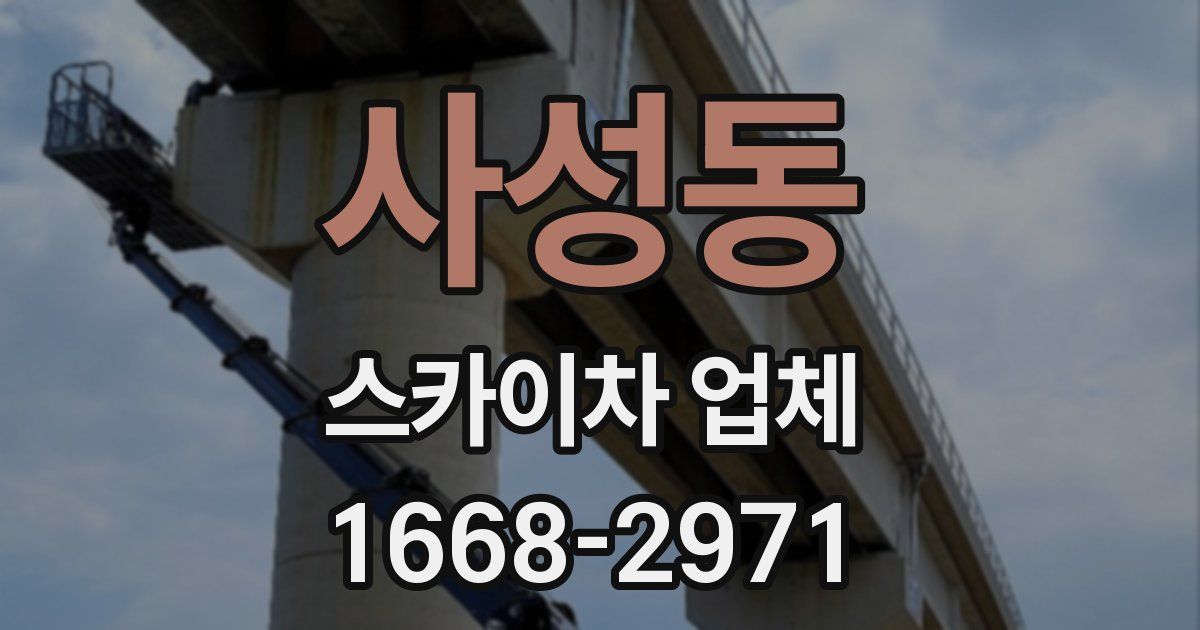 사성동 스카이차 업체
