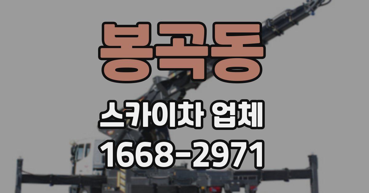 봉곡동 스카이차 업체