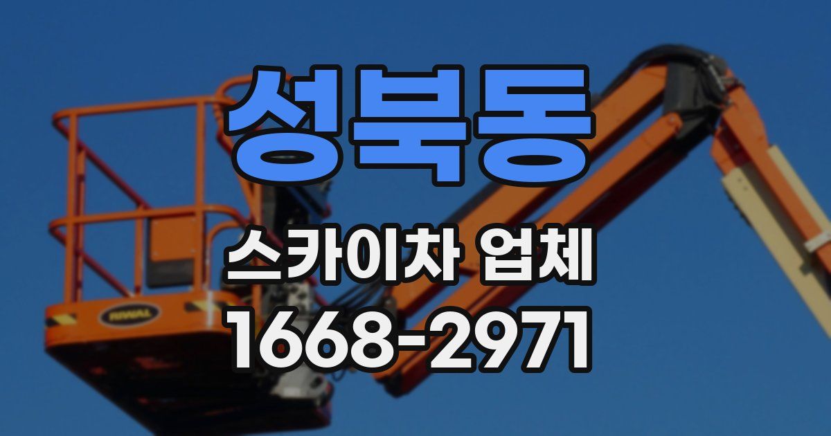 성북동 스카이차 업체