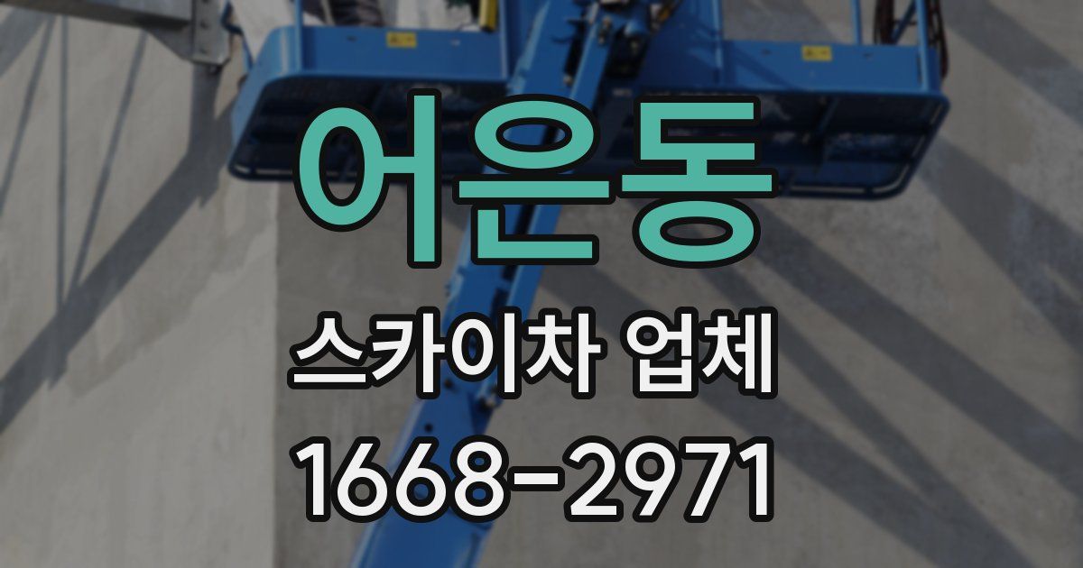 어은동 스카이차 업체