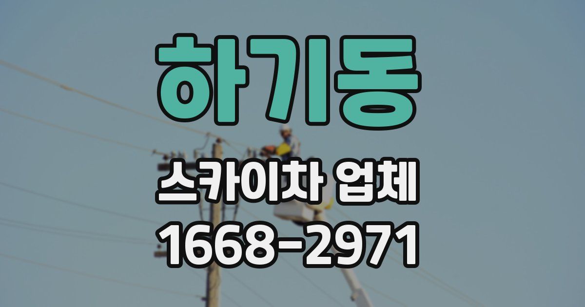 하기동 스카이차 업체