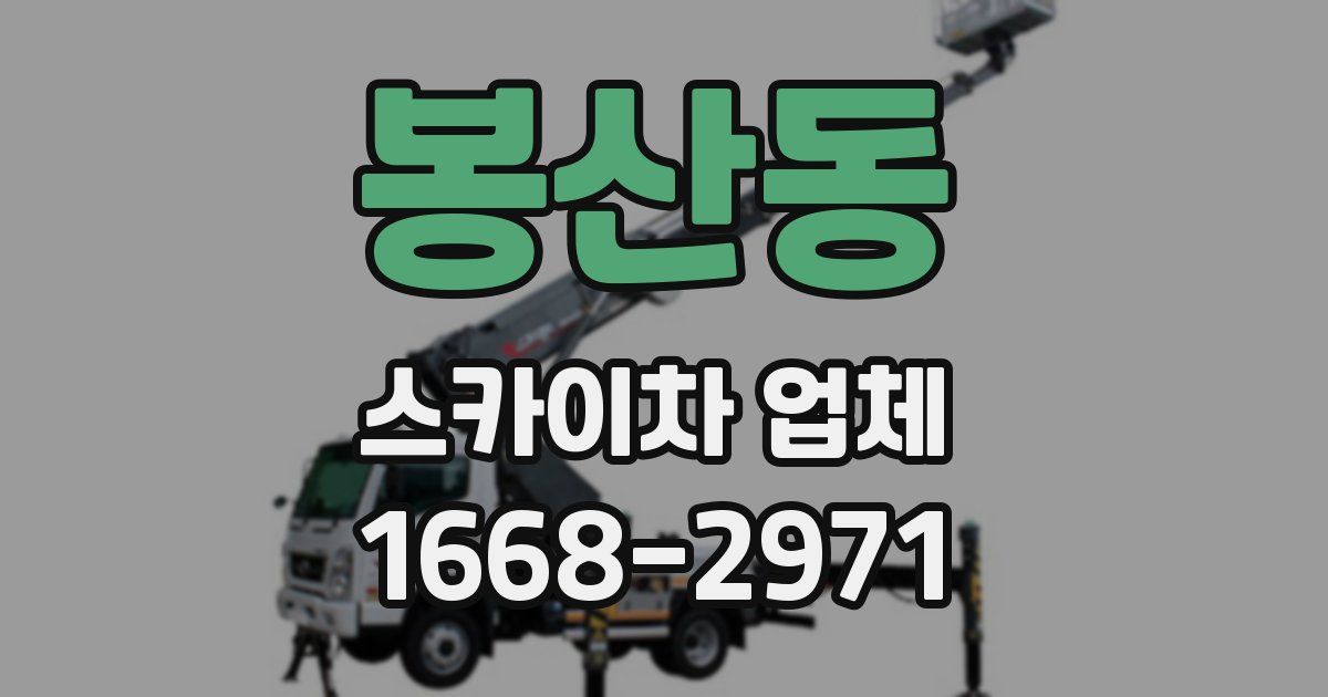 봉산동 스카이차 업체