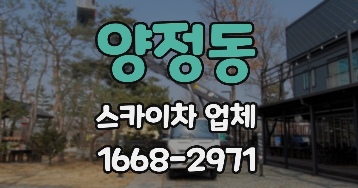 양정동 스카이차 업체
