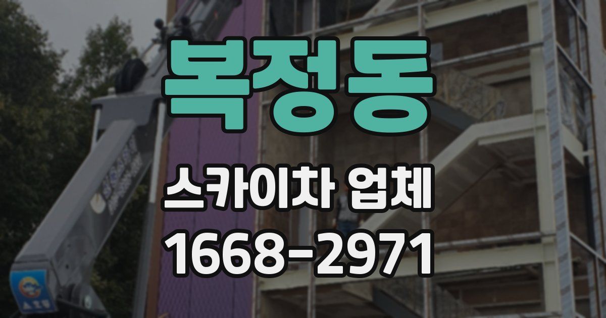 복정동 스카이차 업체