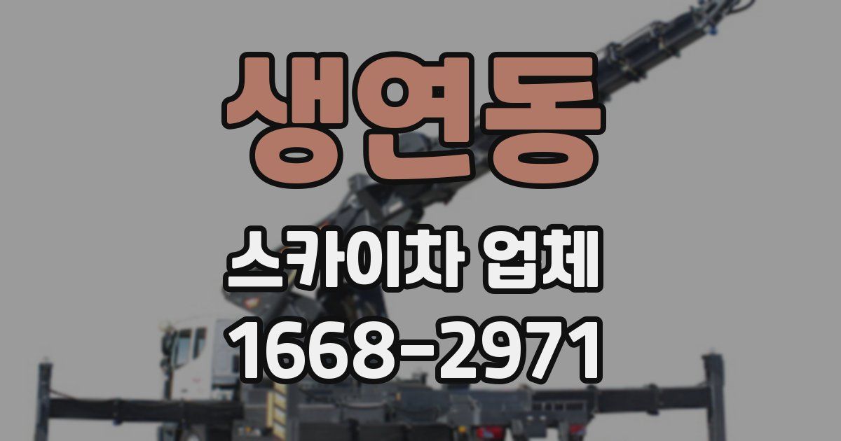 생연동 스카이차 업체