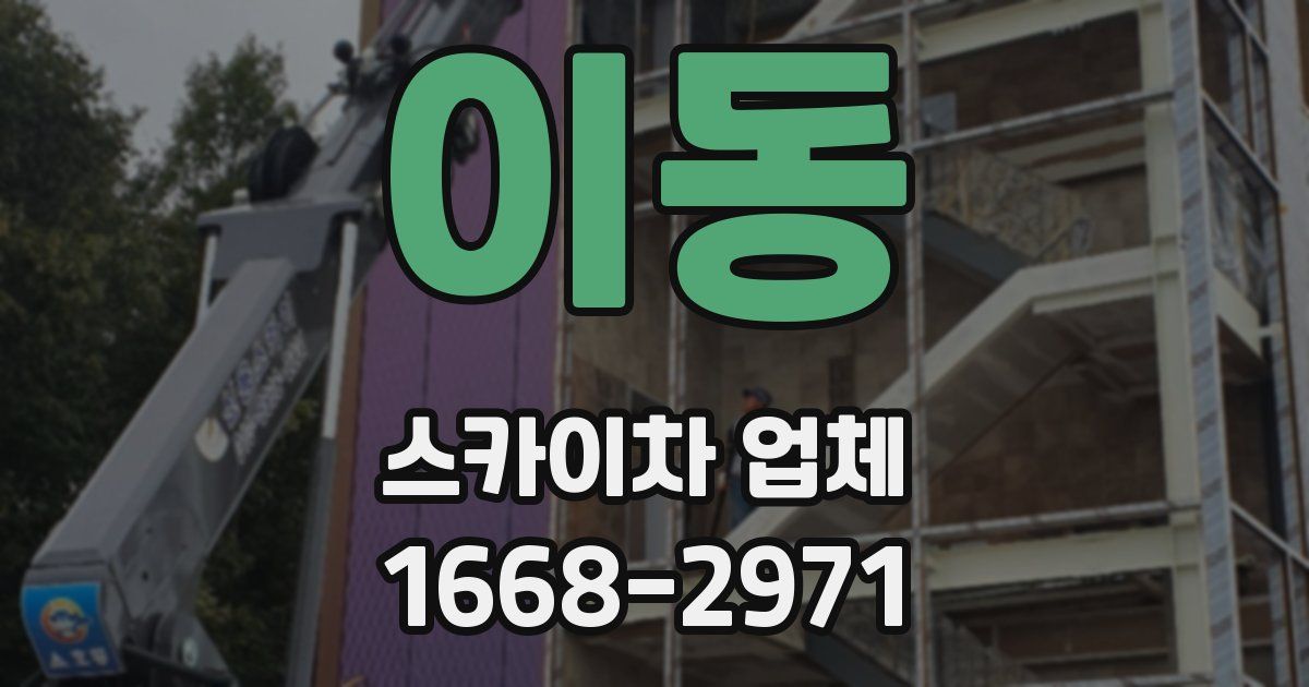 이동 스카이차 업체