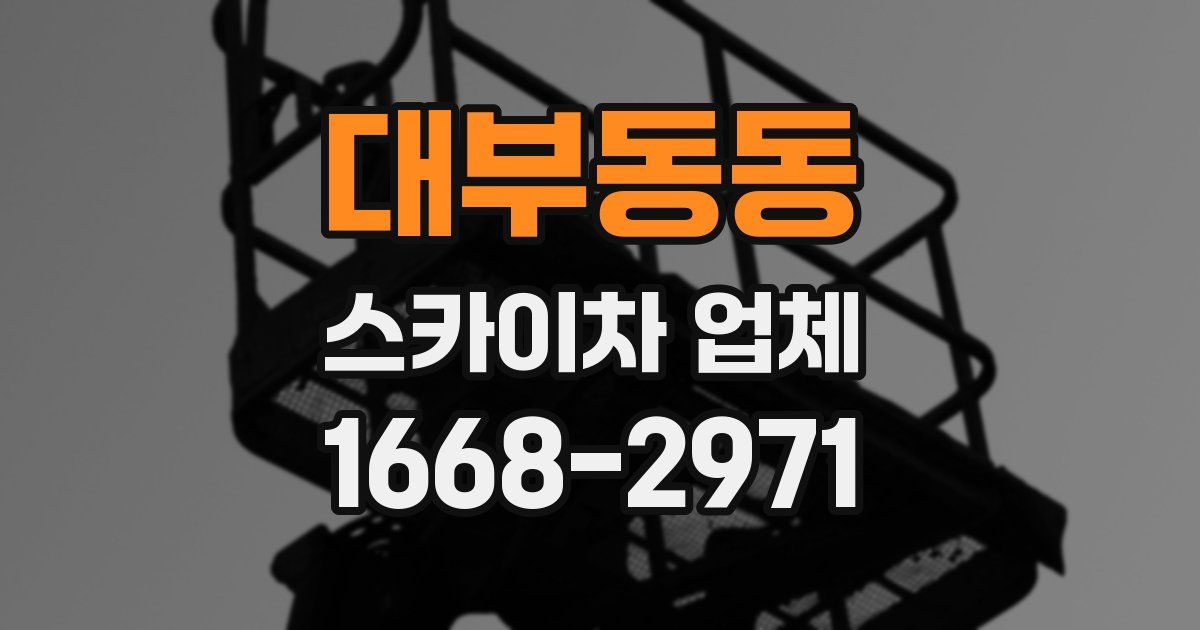 대부동동 스카이차 업체