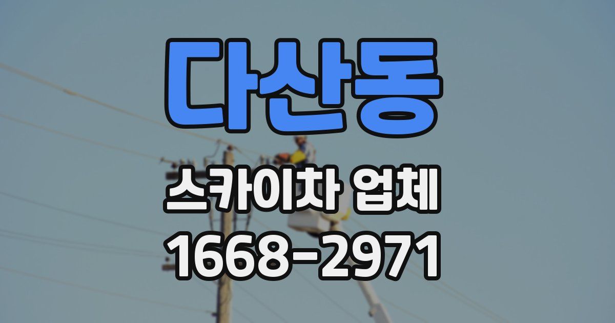 다산동 스카이차 업체