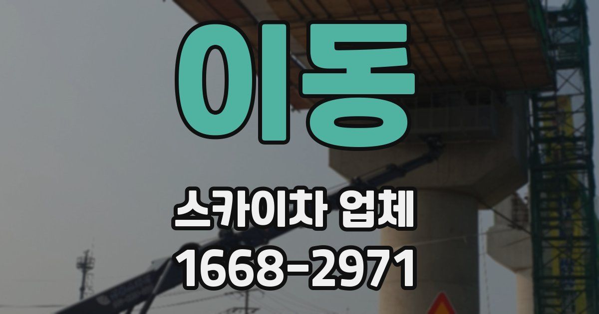 이동 스카이차 업체