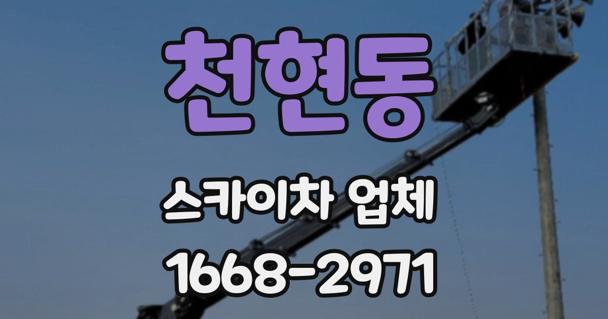 천현동 스카이차 업체