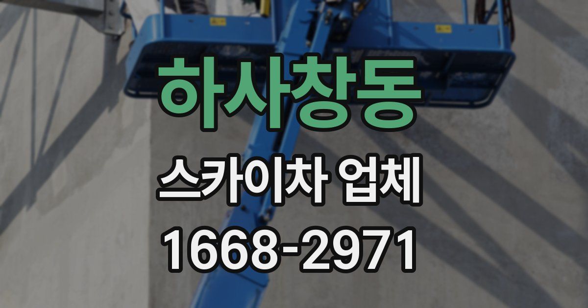 하사창동 스카이차 업체