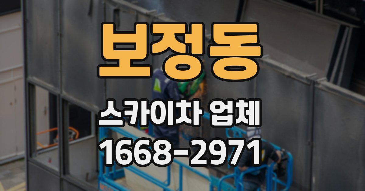 보정동 스카이차 업체